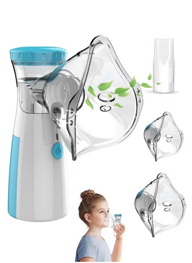 Portable Nebulizer Machine, Mini Vaporizers, USB Rechargeable Handheld Mesh Inhaler, Two Ways To Use For Adults And Children With Breathing Problems, for Home Office Outdoor