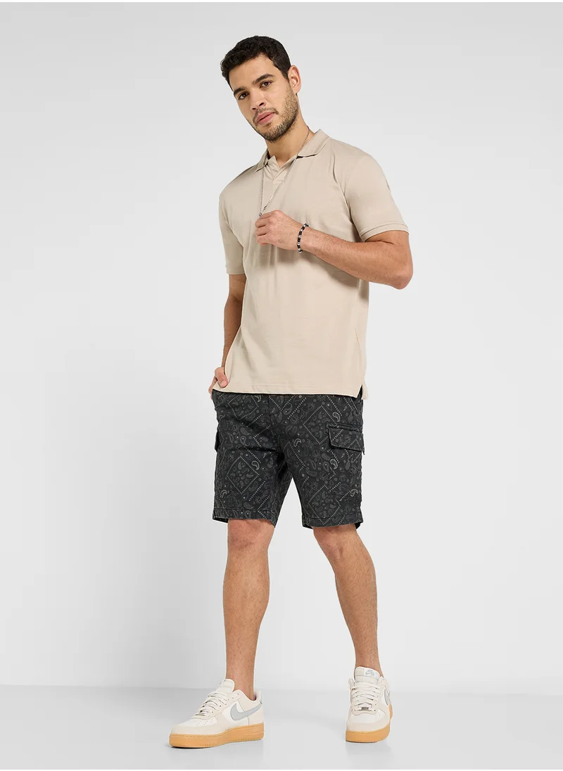 BRAVE SOUL Elasticated Waist Drawcord Button Shorts