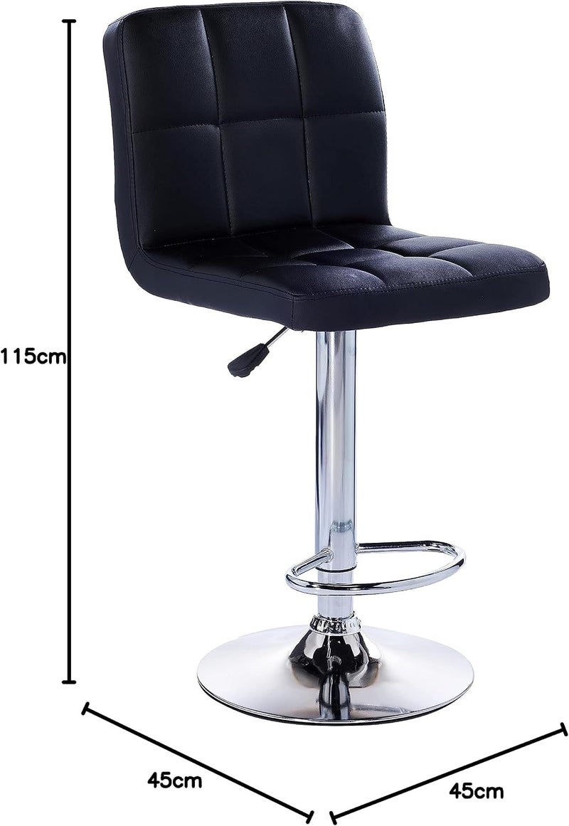 جالاكسي ديزاين كرسي بار GDF FURNITURE وكرسي مكتب من الجلد المعدل باللون الأسود موديل - ‎GDF-3026. - Image 4
