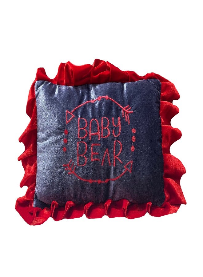 PINKS & BLUES Pinks and Blues Full Sleeping 5 Piece Baby Bedding Set with Two Bear Shape Side Pillows (0-48 Months) (RED Grey) - Image 4