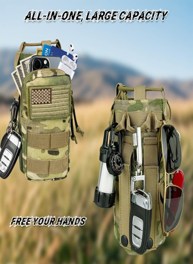 AIKOTOO Water Bottle Holder with Strap - Tactical Insulated Water Bottle Sleeve with MOLLE System for Backpack Military Camo Cross-Body Pouch for Walking Hiking Camping Gym 32oz&40oz - Image 4