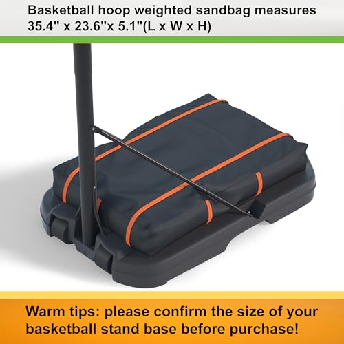 DORAHUA Basketball Hoop Sandbag Heavy Duty Weighted Bottom Anchor for Basketball Hoops 600DOxford Fabric Waterproof Dustproof Windproof L354 xW236 xH51Only Bag - Image 3