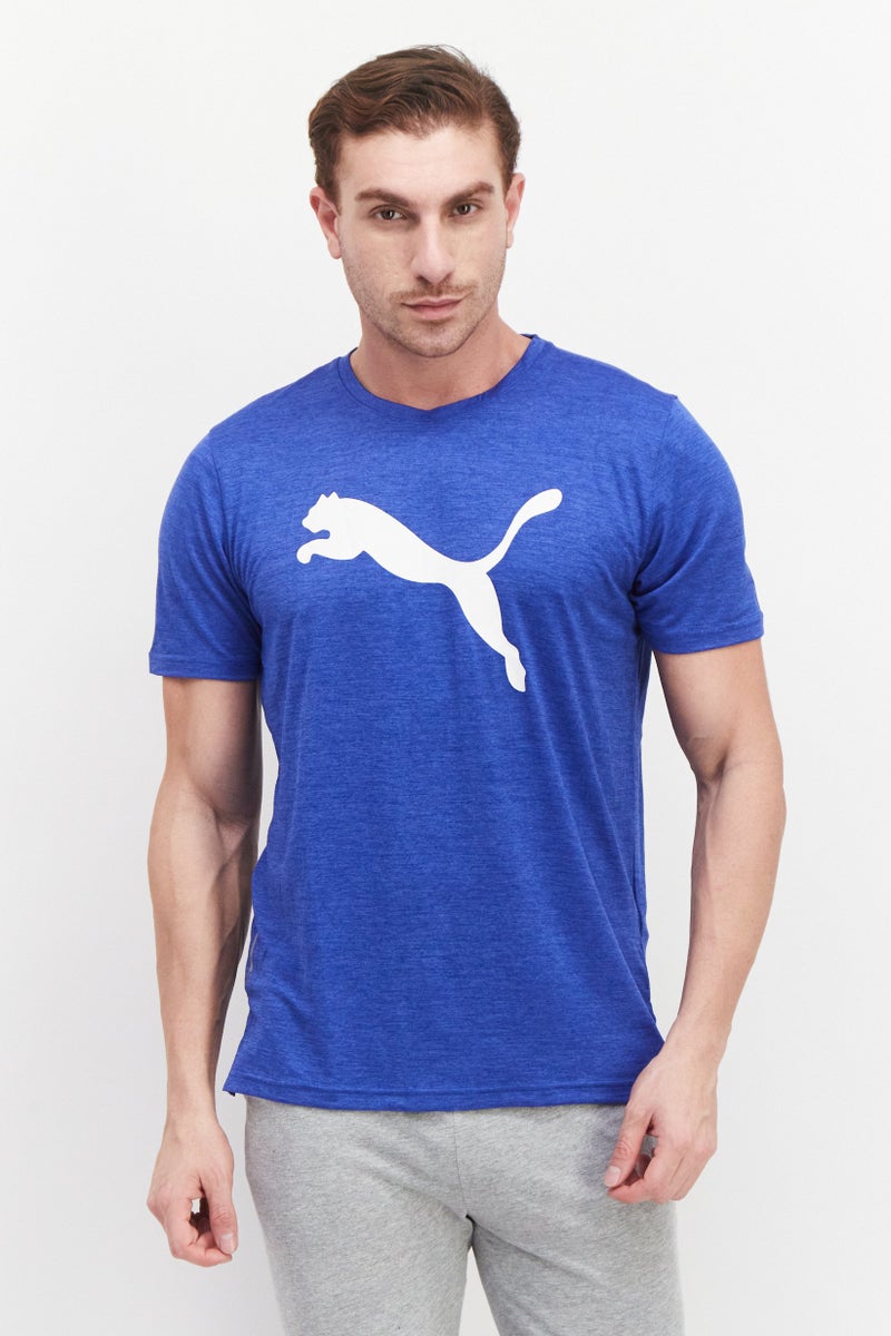 PUMA تي شيرتات جري قصيرة الأكمام للرجال، رياضية، زرقاء - Image 1