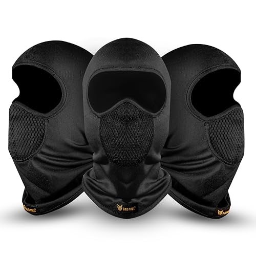 BADOWL Full Face Balaclava for Men & Women - UV Protection, Breathable & Stretchable Fabric, Ideal for Biking, Cycling, and Outdoor Activities (in, Alpha, Free Size, Black) - Image 1