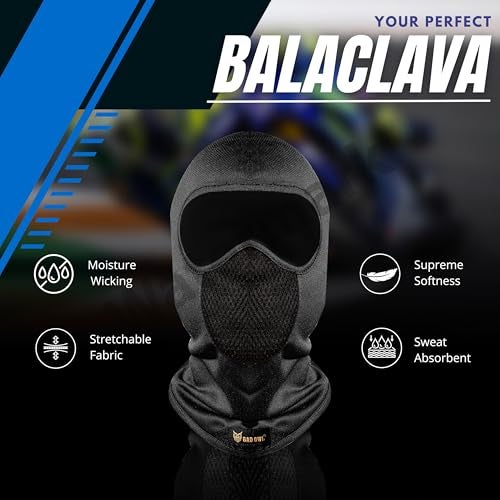 BADOWL Full Face Balaclava for Men & Women - UV Protection, Breathable & Stretchable Fabric, Ideal for Biking, Cycling, and Outdoor Activities (in, Alpha, Free Size, Black) - Image 5