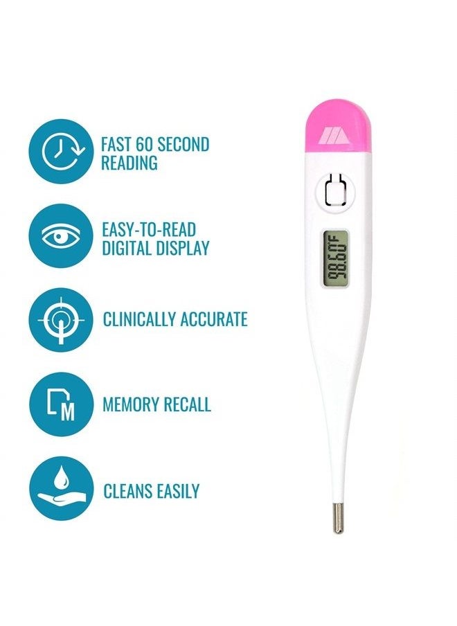 MABIS Digital Basal Body Thermometer for Ovulation Tracking, Fertility, Period Tracking and Natural Family Planning with Beeper and Memory, Oral Use Only
