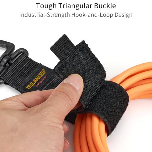 Trilancer Extension Cord Organizer and Hanger (6-Pack), Trilancer Hook-and-Loop Storage Straps with Triangular Buckle to Hang on Walls for Cables, Wires, Rope, Hoses, Organization for Home, Garage or Workshop - Image 3