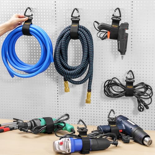 Trilancer Extension Cord Organizer and Hanger (6-Pack), Trilancer Hook-and-Loop Storage Straps with Triangular Buckle to Hang on Walls for Cables, Wires, Rope, Hoses, Organization for Home, Garage or Workshop - Image 4