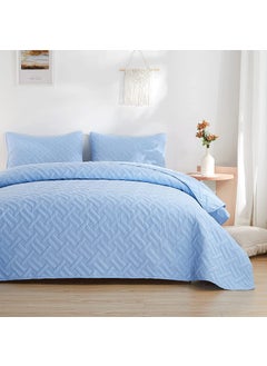 VAS COLLECTIONS VAS COLLECTIONS 100 Cotton Ultrasonic 280 Tc Solid King Size Quilted Bed CoverBedsheet with 2 Pillow Covers Luxurious Blue 90X100 Inches 254X228 Cm Red  - Image 1