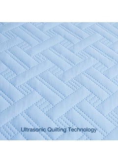 VAS COLLECTIONS VAS COLLECTIONS 100 Cotton Ultrasonic 280 Tc Solid King Size Quilted Bed CoverBedsheet with 2 Pillow Covers Luxurious Blue 90X100 Inches 254X228 Cm Red  - Image 5