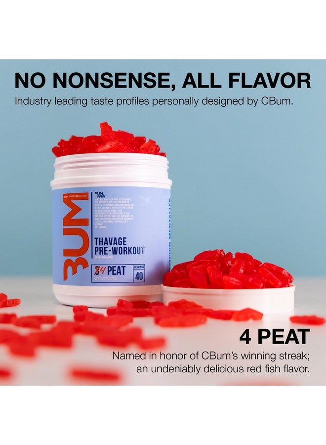 Raw Preworkout Powder, Thavage (4 Peat) - Chris Bumstead Sports Nutrition Supplement For Men & Women - Cbum Pre Workout For Working Out, Hydration, Mental Focus & Energy - 40 Servings - Image 3