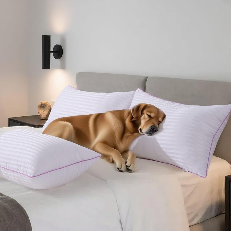 VAINOC Pillows Standard Size Set of 2,Breathable Hotel Collection Bed Pillows for Sleeping Medium Soft Down Alternative Microfiber Filled,20 x 26 Inches - Image 5