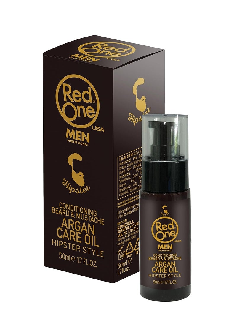 Redone Redone Beard & Mustache Care Oil with Argan 50ml – Softens & Strengthens Hair - Image 1