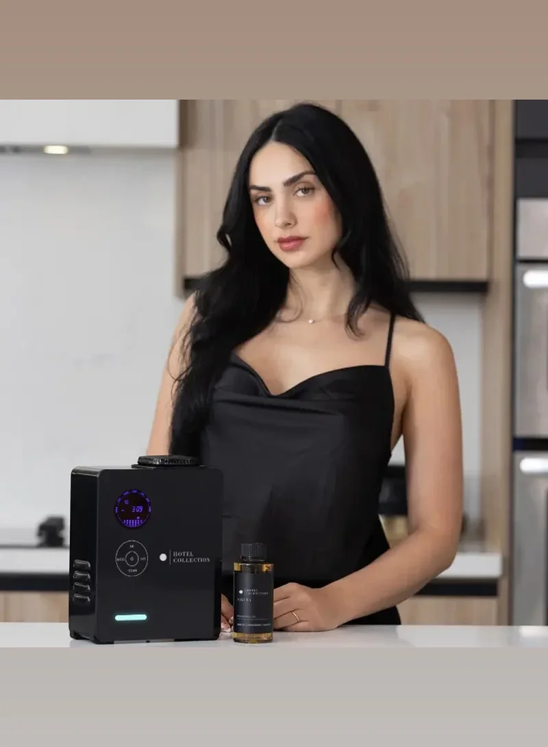 Hotel Collection Penthouse Scent Diffuser Advanced Atomization Technology, Timer, Secure Fragrance Lock, Waterless and Heatless, Cold Air Diffusion Fan - 1,200 sq ft - Black