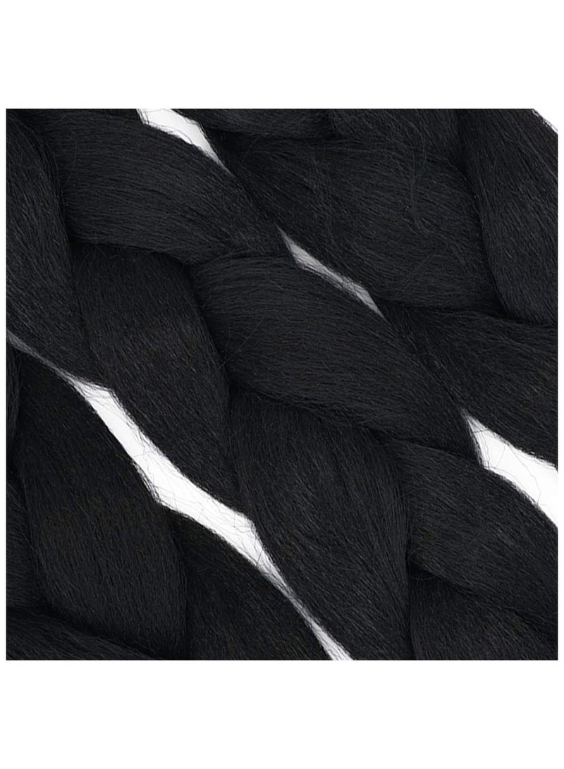 إستيل وصلات شعر جدائل أفريقية، وصلات شعر كروشيه تجديل شعر صناعي عالي الحرارة من الألياف الصناعية ياكي جامبو تجديل الشعر (أسود، 3 قطع) - Image 2