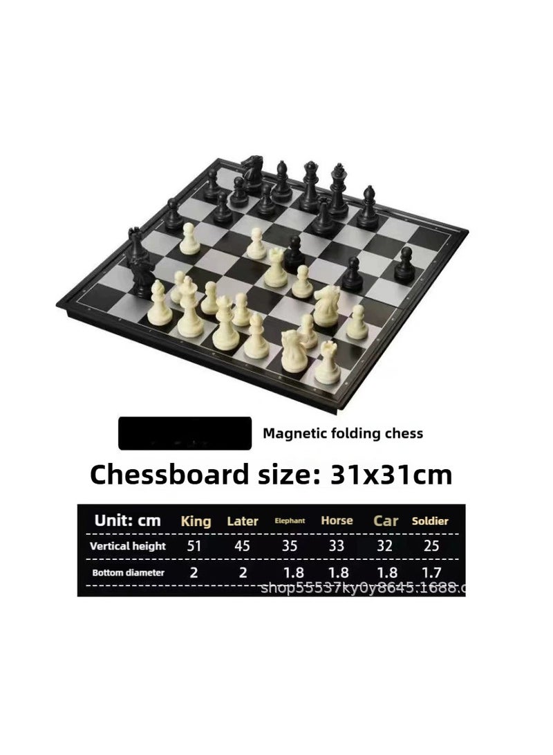 FLYHSO 31×31Classic Magnetic Foldable And Portable Chess Set With Board, Multicolour - Image 2