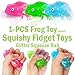 ZTATU 1PCS Glitter Frog Squishy Toys for Kids Stress Balls for Adults Sensory Fidget Toys Squeeze Sugar Ball Animal Party Favors Stress Relief Toy for Office School Travel Easter Basket Stuffers - Image 4
