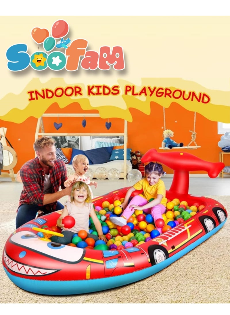 Soofam Blow Up Pools for Kids, Inflatable Kiddie Swimming Pool, Backyard Lawn Sprinkler for Boys and Girls Summer Water Fun Outdoor Water Play Toys for Toddlers and Kids Sprinkler Pool (Fire Truck)  - Image 2