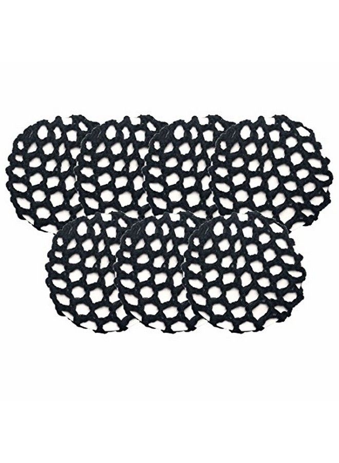 SUPIA 7 Pack Women Ballet Dance Skating Snoods Hair Net Bun Cover Black (Bold Mesh) - Image 1
