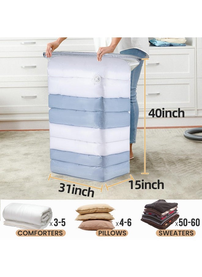 Taili TAILI 8 Pack Vacuum Storage Bags, Jumbo Cube (31x40x15 Inch), Extra Large Vacuum Seal Bags for Comforters, Blankets, Bedding, Clothes, Closet Organization Space Saving, Clear  - Image 3