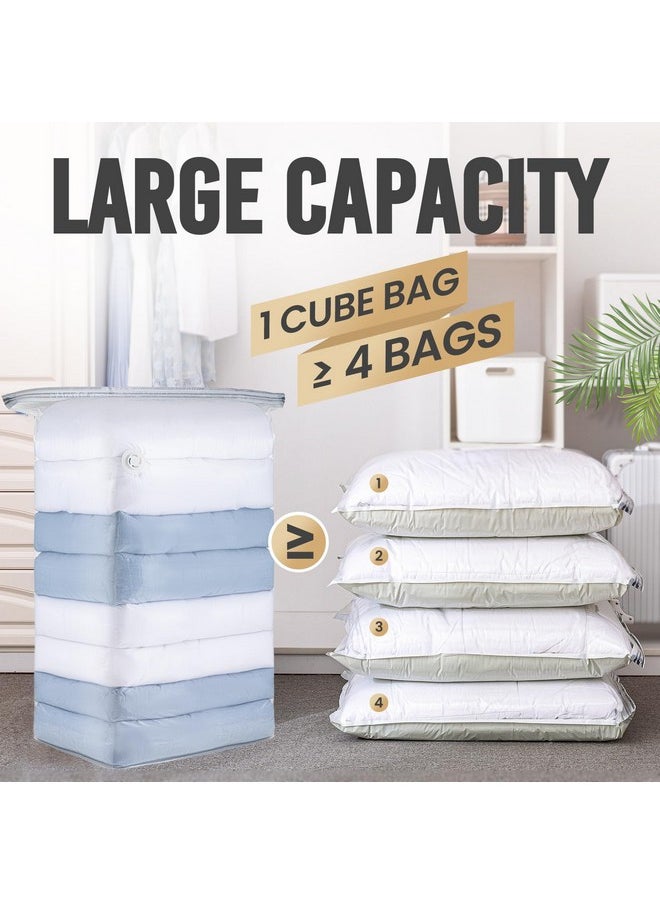 Taili TAILI 8 Pack Vacuum Storage Bags, Jumbo Cube (31x40x15 Inch), Extra Large Vacuum Seal Bags for Comforters, Blankets, Bedding, Clothes, Closet Organization Space Saving, Clear  - Image 2