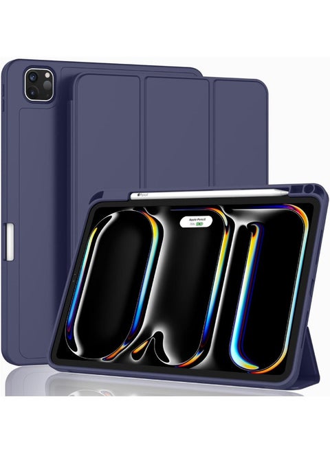 2024 iPad Pro 11 Inch Case M4 (5th Generation) with Pencil Holder Smart iPad Case 【Support Pencil Pro and Pencil (USB-C)】 Support Touch ID and Auto Wake/Sleep