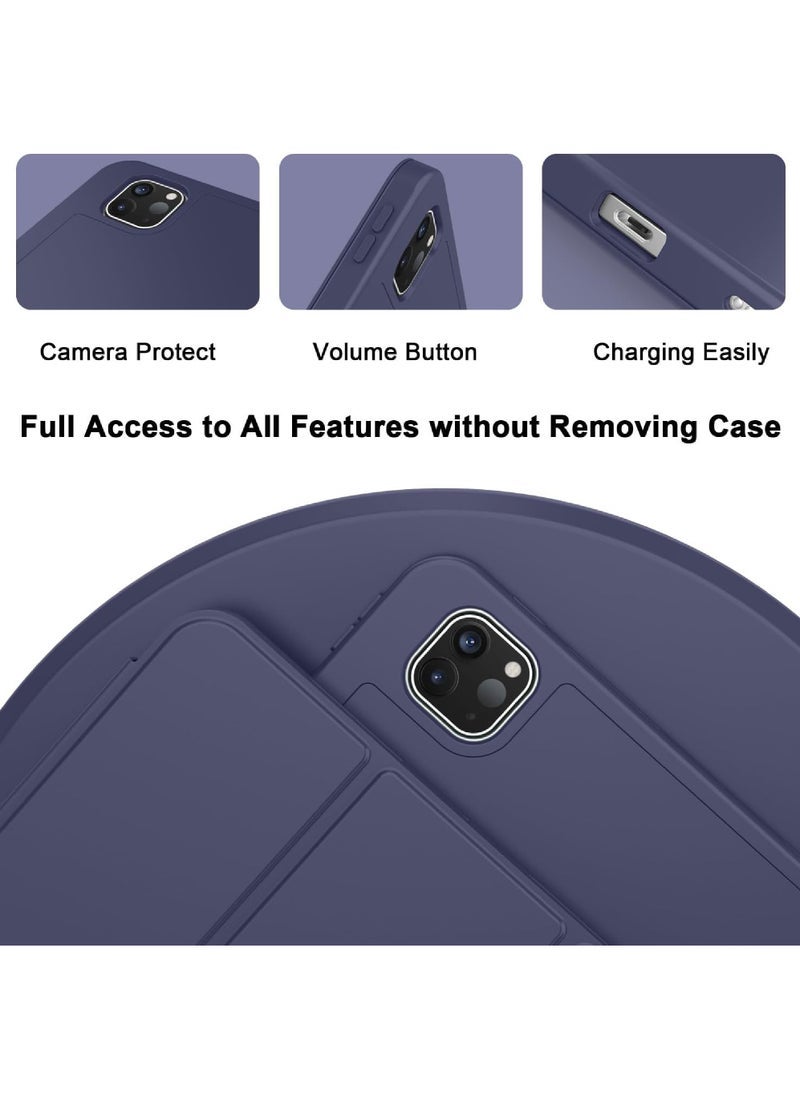 2024 iPad Pro 11 Inch Case M4 (5th Generation) with Pencil Holder Smart iPad Case 【Support Pencil Pro and Pencil (USB-C)】 Support Touch ID and Auto Wake/Sleep