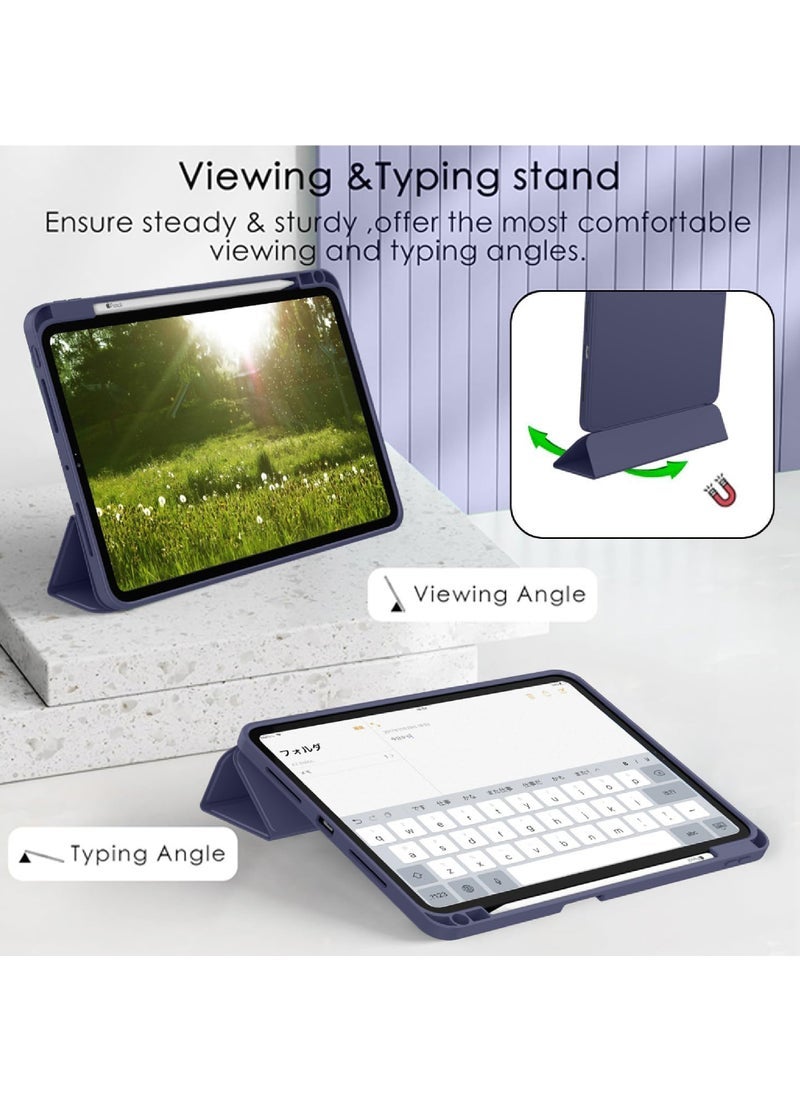 2024 iPad Pro 11 Inch Case M4 (5th Generation) with Pencil Holder Smart iPad Case 【Support Pencil Pro and Pencil (USB-C)】 Support Touch ID and Auto Wake/Sleep