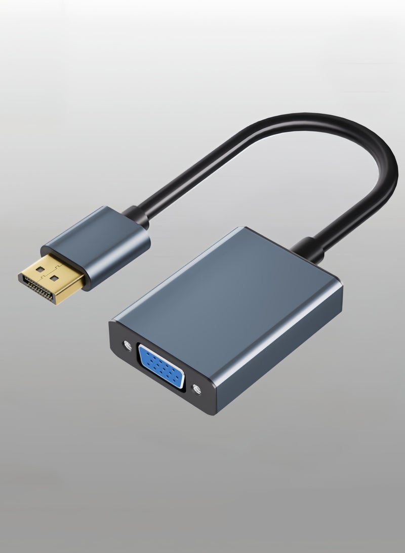 YINPAGE DP to VGA Adapter, 1080P@60Hz HD Converter, Gold-Plated DP Male to VGA Female Cable, Compatible with Desktop, Laptop, Monitor, Projector, TV – Plug & Play, Aluminum Shell - Image 1