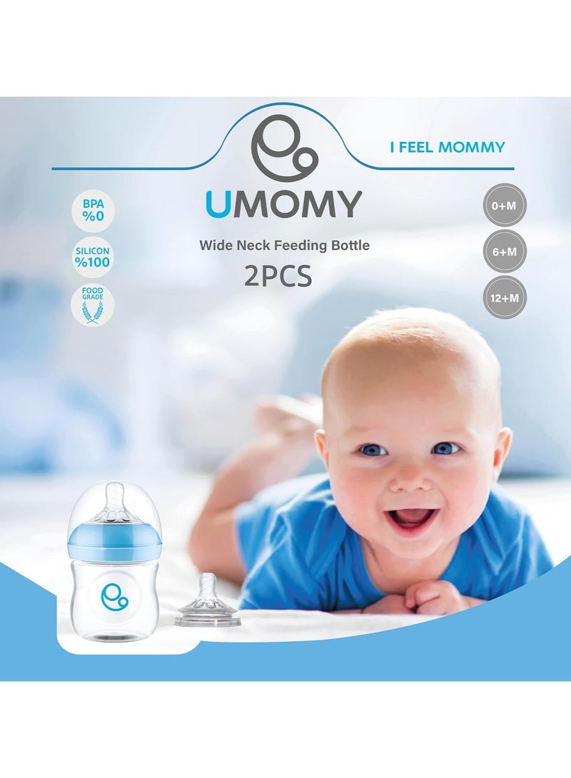 Umomy Newborn Feeding Bottle Teat, Slow Flow, Anti-Colic ,Medical Grade Silicone Replacement Nipples, BPA-Free, Easy Latch-On Design, Fits All Bottles – 0 Months - Image 3