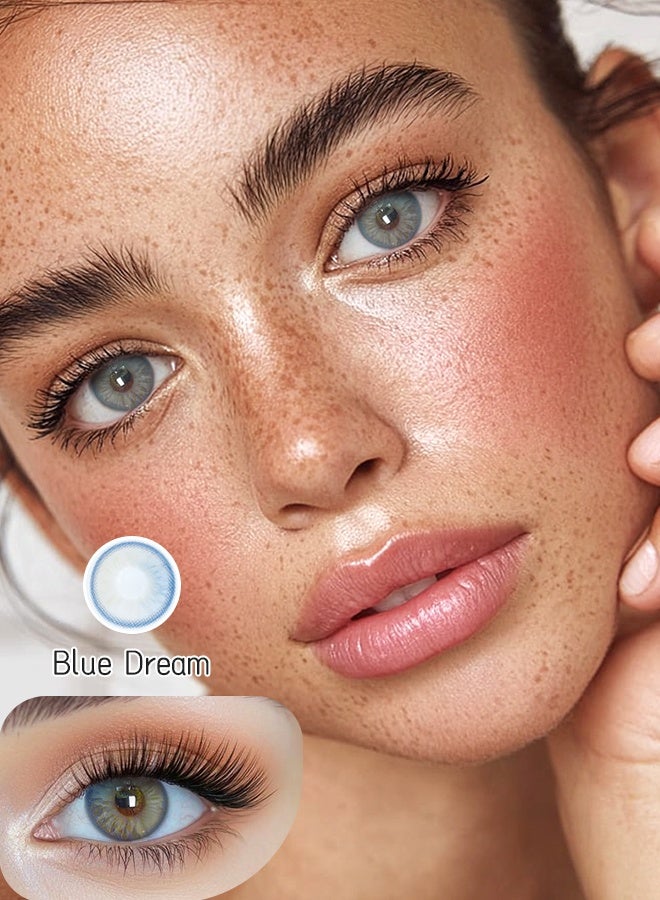 Mystic Eyes Soft Blue Contact Lenses, 6-Month Disposable, Daily Wear - Image 1