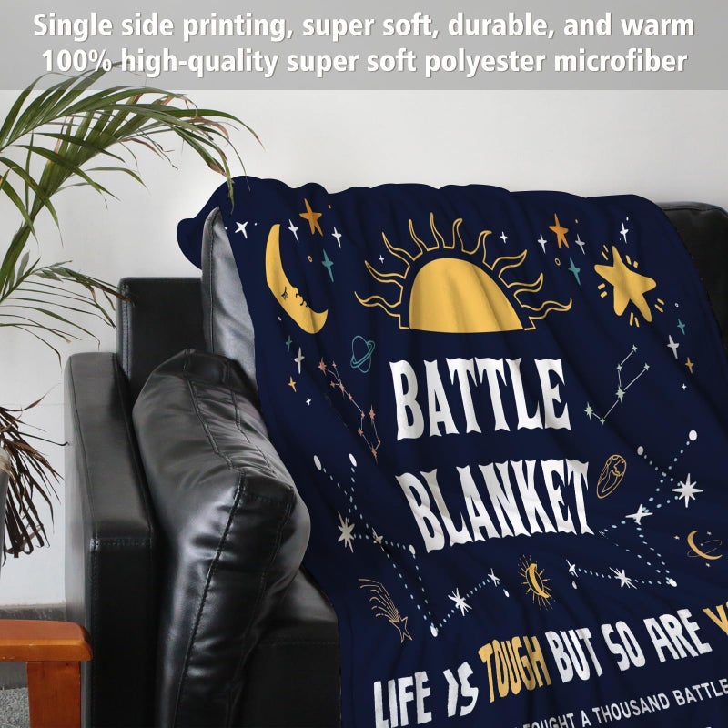 SteadStyle Cancer Care Gifts for Women, Get Well Soon Gifts Blanket for Her Him, Cancer Fighter Inspirational Quote Chemo Patient Gift - Meaningful Caring Message Battle Blanket - Image 5