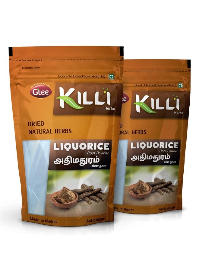 KILLI Liquorice | Adhimadhuram | Mulethi | Irattimadhuram | Yashtimadhu Root Powder, 100G (Pack Of 2)  - Image 1