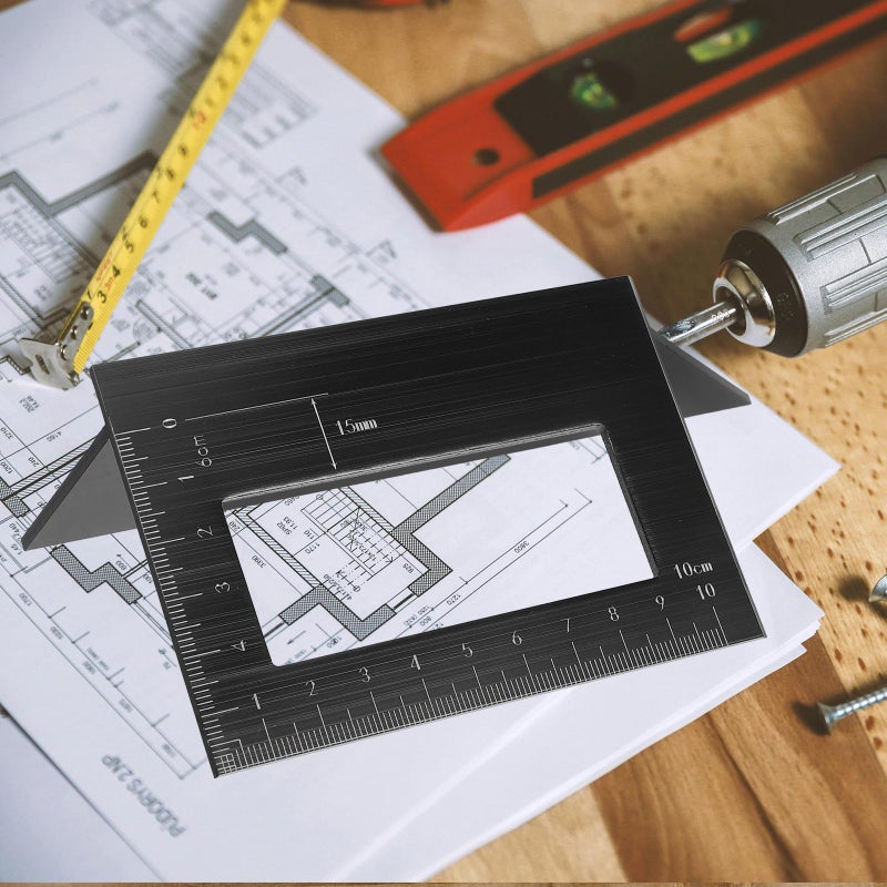 Aluminum Alloy Multi Angle Ruler 45 90 Degree Measuring Tool With T Shape Scriber - Image 5