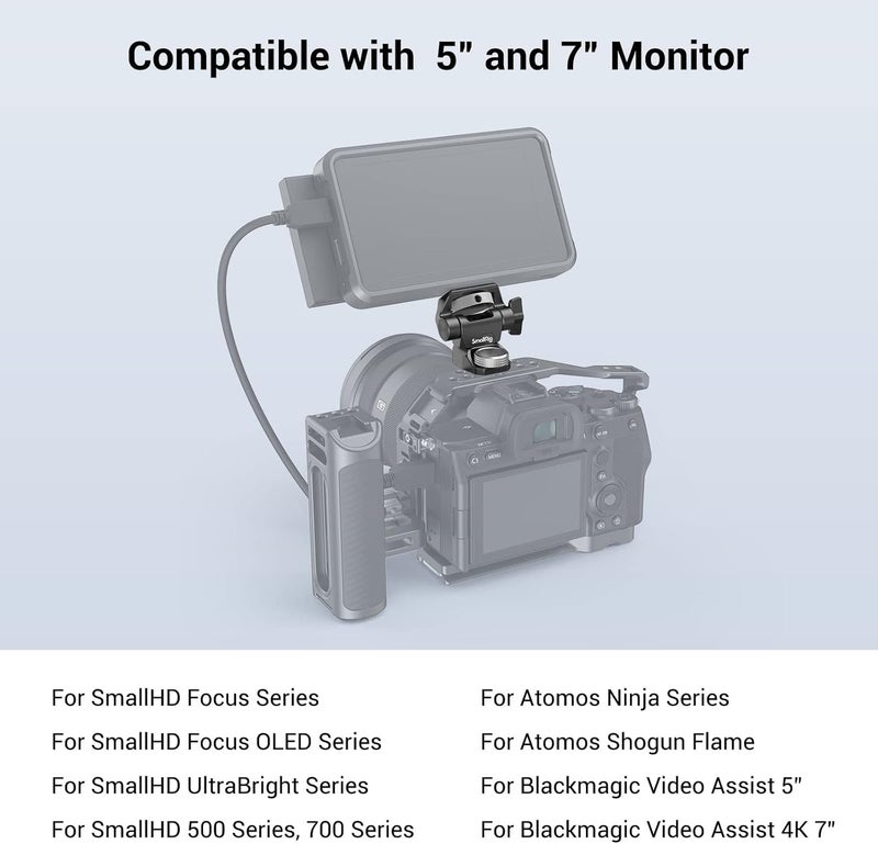 Affordable trusted craftsmanship (Enhanced) Adjustable Camera Monitor Stand for Arri-Style, 360° Swivel and Tilt 180° Monitor Stand, Anti-Twist Mount 5 Inch and 7 Inch Field Monitor - 2903B Set product combo compatible - Image 5