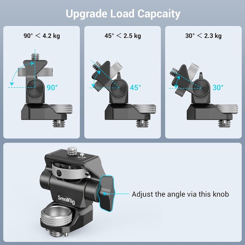 Affordable trusted craftsmanship (Enhanced) Adjustable Camera Monitor Stand for Arri-Style, 360° Swivel and Tilt 180° Monitor Stand, Anti-Twist Mount 5 Inch and 7 Inch Field Monitor - 2903B Set product combo compatible - Image 3