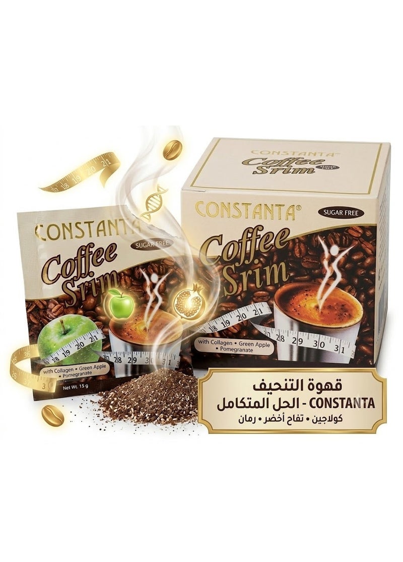Constanta Coffee Body Srim Coffee, Collagen coffee with Green Apple & Pomgrant,  Sugar Free,  15 gm, Pack of 12 - Image 3