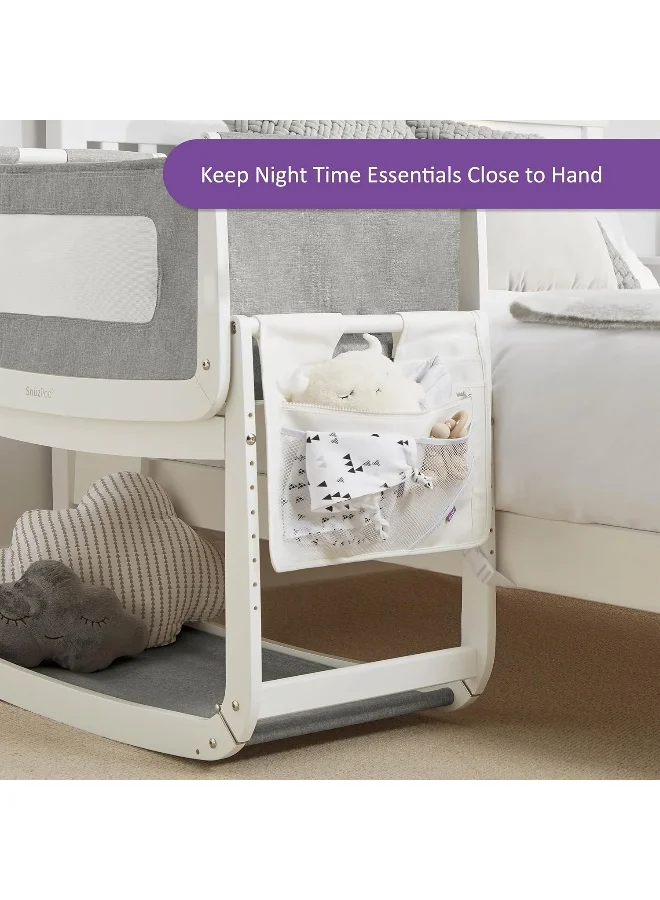 Snuz Pod 4 Storage Pocket, Multiple Pockets, Canvas Fabric, Hand Washable, Colour - Grey, Dimension - 36Cm X 40Cm