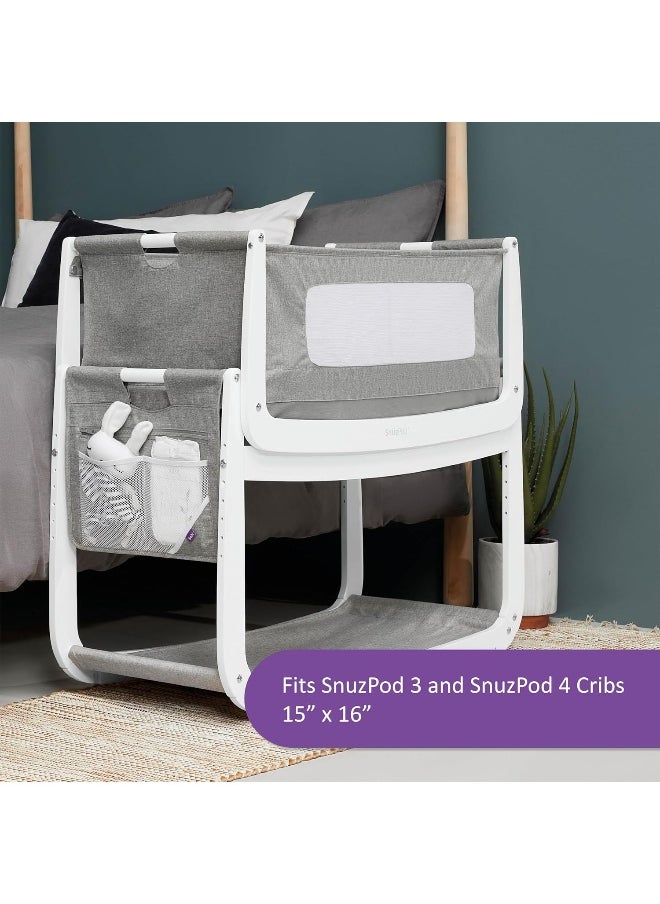 Snuz - Pod 4 Storage Pocket, Multiple Pockets, Canvas Fabric, Hand Washable, Colour - Grey, Dimension - 36Cm X 40Cm - Image 1