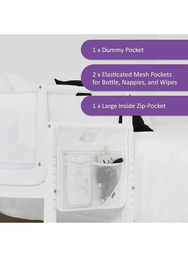 Snuz Pod 4 Storage Pocket, Multiple Pockets, Canvas Fabric, Hand Washable, Colour - Grey, Dimension - 36Cm X 40Cm