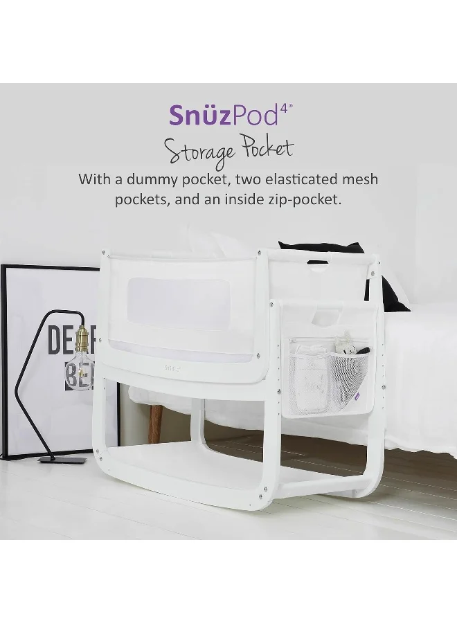 Snuz Pod 4 Storage Pocket, Multiple Pockets, Canvas Fabric, Hand Washable, Colour - Grey, Dimension - 36Cm X 40Cm
