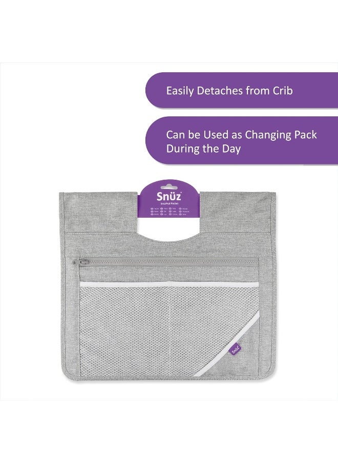 Snuz - Pod 4 Storage Pocket, Multiple Pockets, Canvas Fabric, Hand Washable, Colour - Grey, Dimension - 36Cm X 40Cm - Image 1