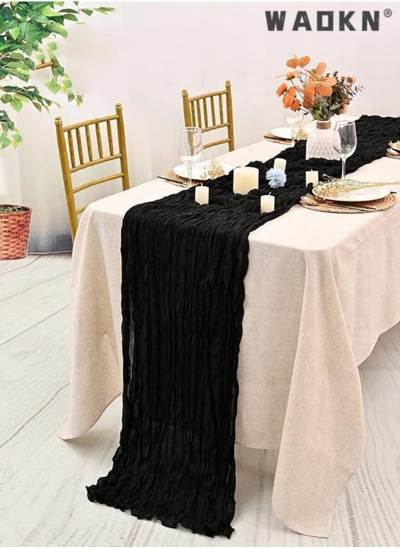 WAOKN Cheesecloth Table Runner 35 x 118 Inch Gauze Tablecloth Boho Wedding Decor 10 Ft Rustic Wedding Decorations Vintage Table Centerpieces for Wedding Reception Bridal Shower Birthday  - Image 4