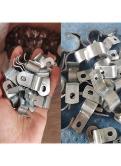 Generic Galvanized Thickened Half-Side Pipe Clip Holding Hoop Saddle Card Riding Horse Card Water Pipe Card Single Side Card-Specification Model:63mm (can Be Used For 2inch Tubes, Dn50 Tubes, Outer Diameter 60 Tubes, Screw Holes 8.3*10 Oval Holes)  - Image 4