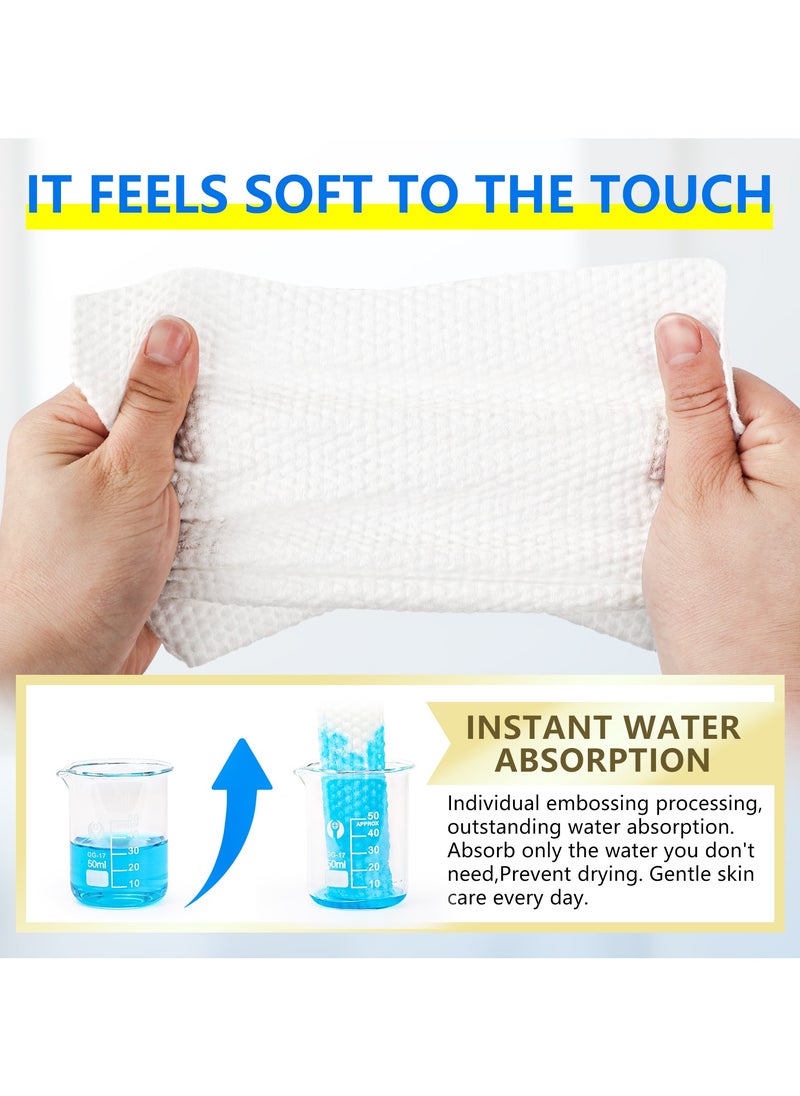 ANTIER CA Quality natural face towel Disposable face towel Disposable skin care towel，Soft absorbent face towel，cotton free towel for cleaning, skin care and makeup remover, dry and wet wipes, 10 Pack*80 Count  - Image 3