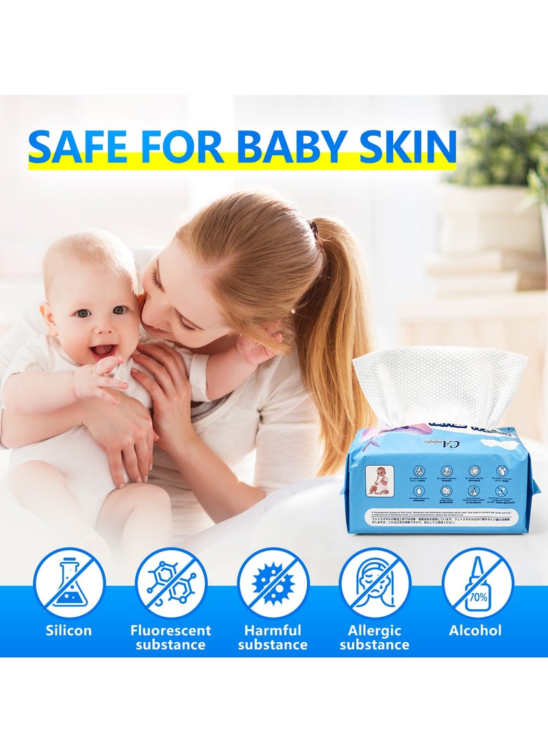 ANTIER CA Quality natural face towel Disposable face towel Disposable skin care towel，Soft absorbent face towel，cotton free towel for cleaning, skin care and makeup remover, dry and wet wipes, 10 Pack*80 Count  - Image 5