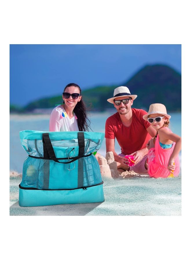 Mesh Beach and Picnic Tote Bag with Insulated Compartment - Image 5