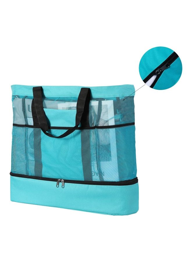 Mesh Beach and Picnic Tote Bag with Insulated Compartment - Image 3