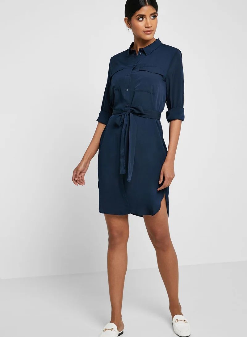Jacqueline de Yong Self Tie Shirt Dress