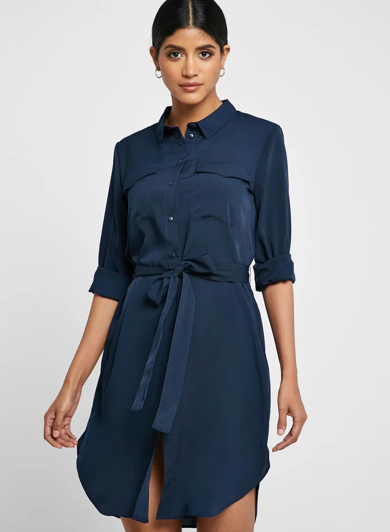 Jacqueline de Yong Self Tie Shirt Dress
